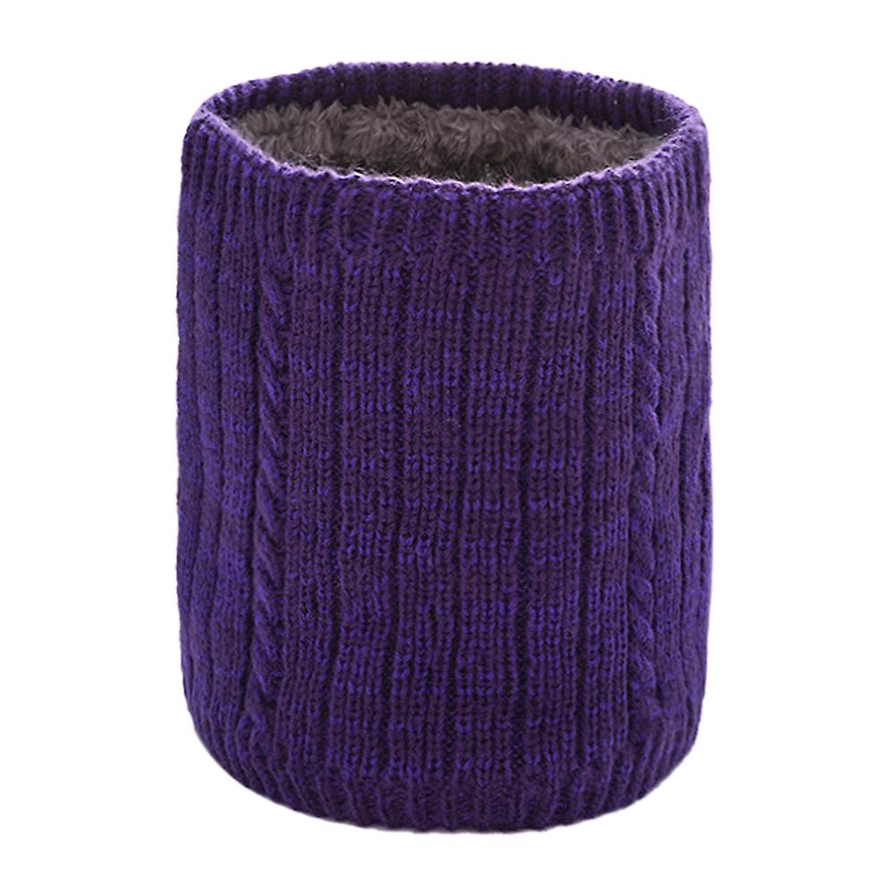Outdoor Warm Neck Cover Double Thick Plush Lined Knitted Scarf Winter Men And Women Fashion Scarf Coffee