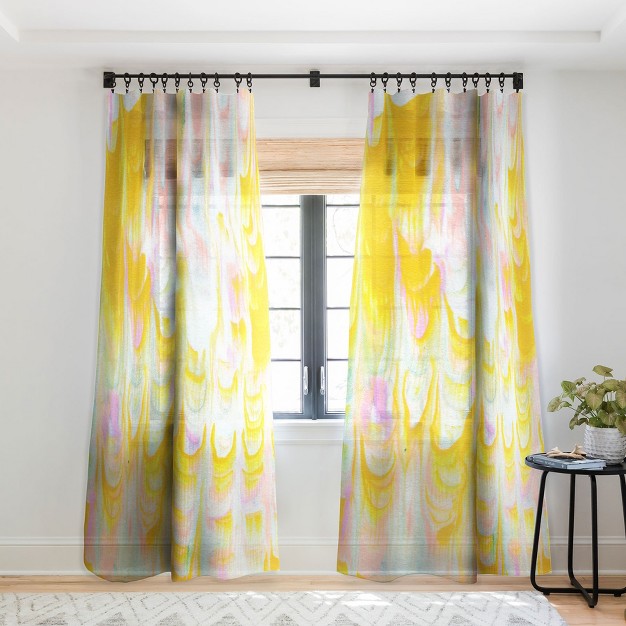 Sunshinecanteen Marbled Pastel Dreams Single Panel Sheer Window Curtain Society 6