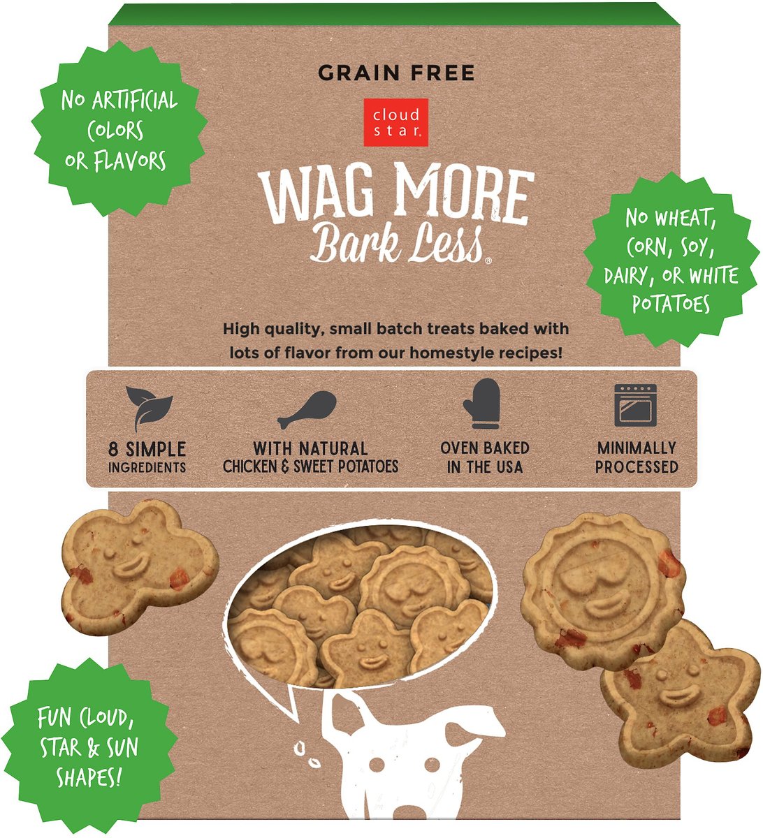 Cloud Star Wag More Bark Less Grain-Free Oven Baked with Chicken and Sweet Potatoes Dog Treats