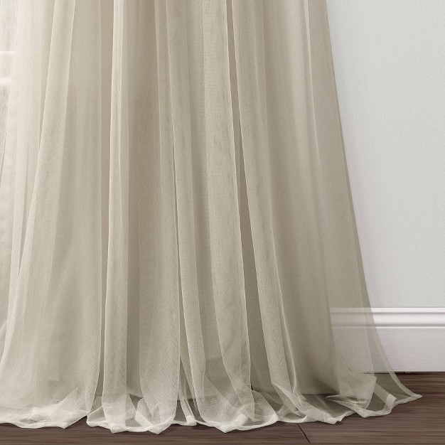 Set Of 2 84 quot x40 quot Tulle Skirt Solid Window Curtain Panels Lush D cor