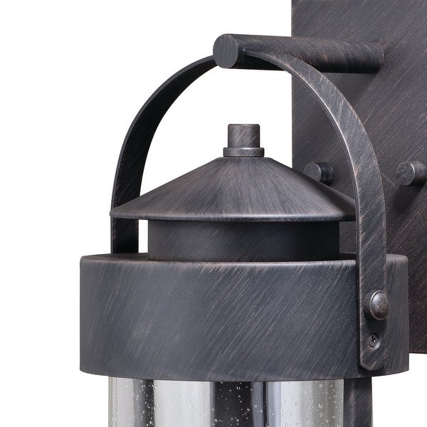 Cumberland 1 Light Dusk to Dawn Bronze Rustic Outdoor Wall Lantern Clear Glass - 8-in W x 19.75-in H x 9-in D Shopping - The Best Deals on Outdoor Wall Lanterns | 26685208