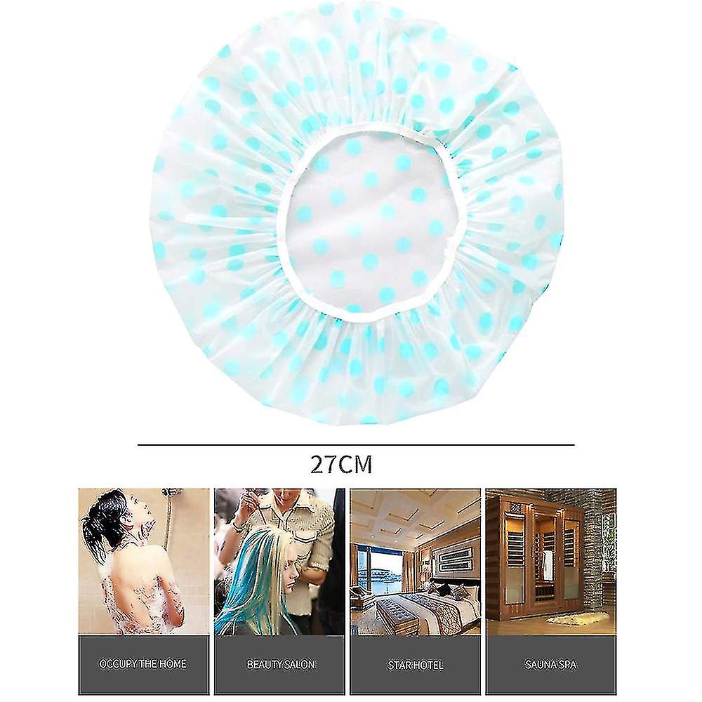 3 Pieces Waterproof Eva Plastic Caps，elastic Reusable Bathing Hair Cap，beauty Salon Spa Shower Caps Lace Elastic Band Flower Printed Hat Environmental