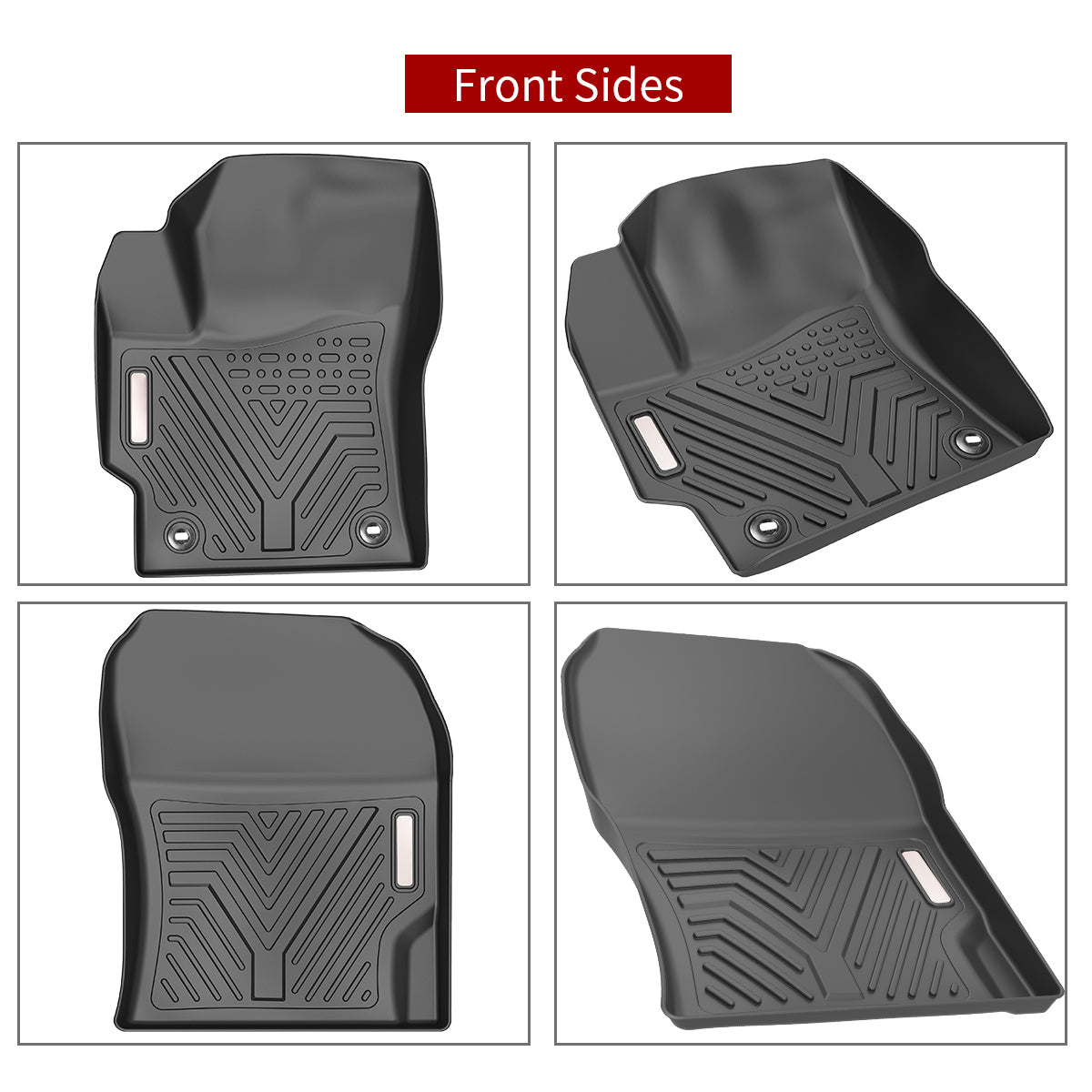 Ledkingdomus TPE Rubber Front and Rear for 2020 2021 2022 Toyota Corolla Sedan Floor Mats Set，Black All-Weather Protection