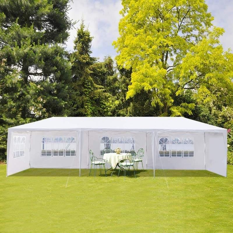 10 x 30 FT Outdoor Gazebo Canopy Tent Party Wedding Event Tent with 5 Removable Sidewalls