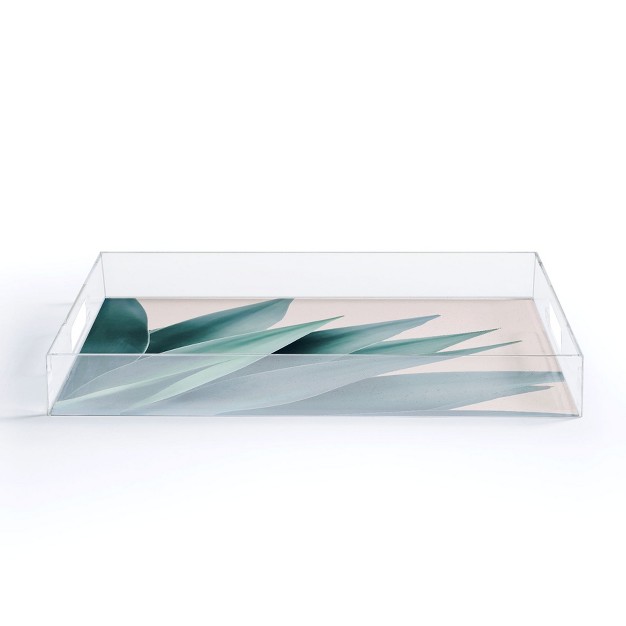 Gale Switzer Agave Flare Ii Peach Acrylic Tray Deny Designs