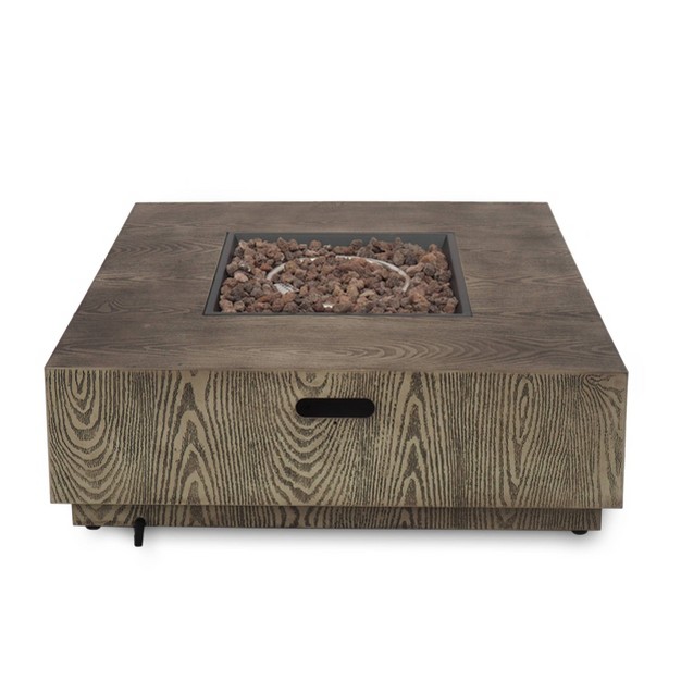 Wellington Outdoor 40000 Btu Square Fire Pit Brown Christopher Knight Home