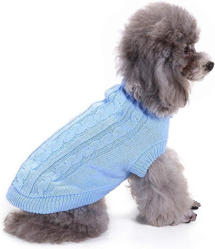 Dog Sweater， Warm Pet Sweaters Dogs Large Dogs， Cute Knitted Classic Cat Sweater Dog Clothes Coat For Girls Boys Dog Puppy Cat (large，light Blue)