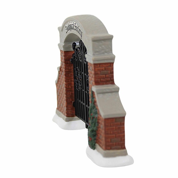 Enesco Zoological Garden x27 s Gate One Accessory 3 75 Inches Red Brick Iron Gate 6011451 Polyresin Red