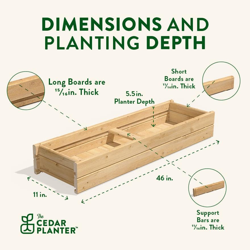 Greenes Fence 46 in. x 11 in. x 7 in. Cedar Wood Planter Box RCPB1146H2