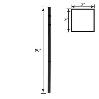 FORGERIGHT 96 in. x 6 ft. Osprey Black Aluminum Corner Post with Flat Cap 881959