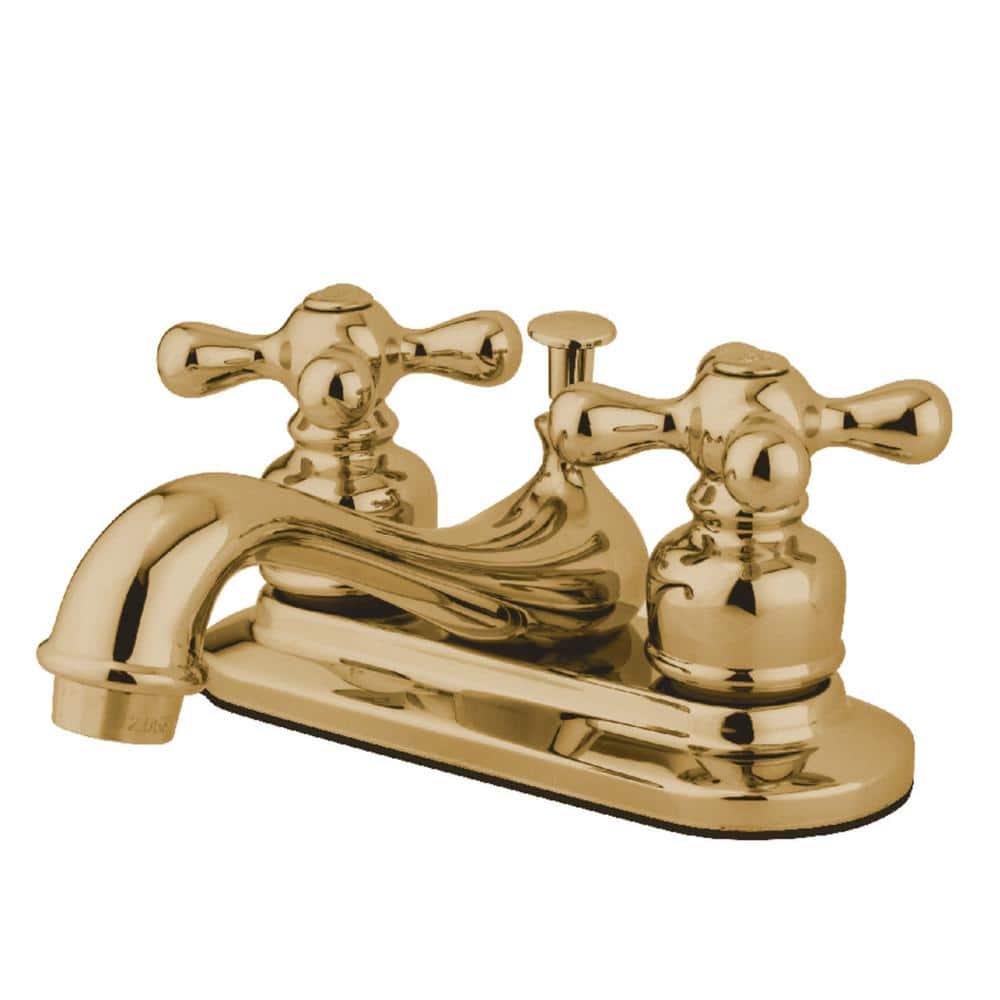 Kingston Brass Restoration 4 in Centerset 2Handle Bathroom Faucet in Polished Brass