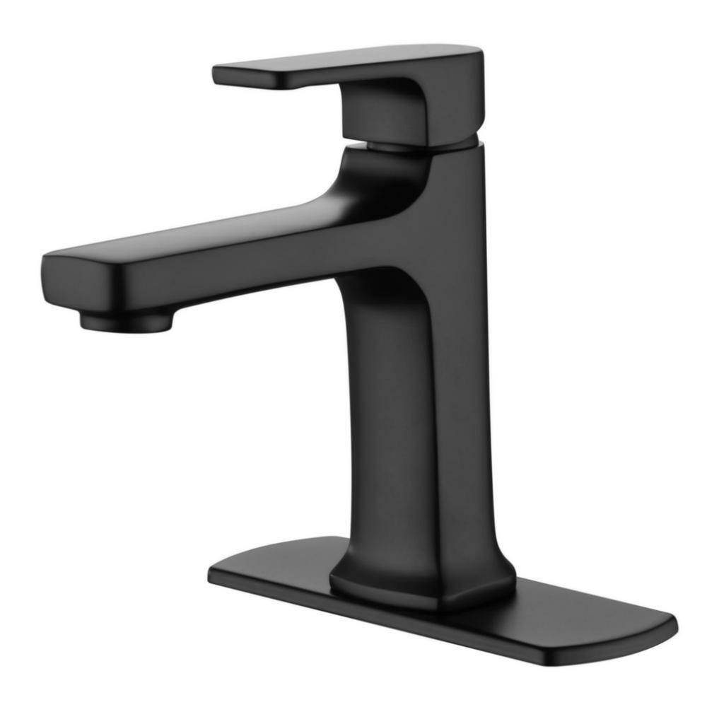 Ultra Faucets Dean Single Hole Single-Handle Lavatory Bathroom Faucet Rust Resist in Matte Black UF38107