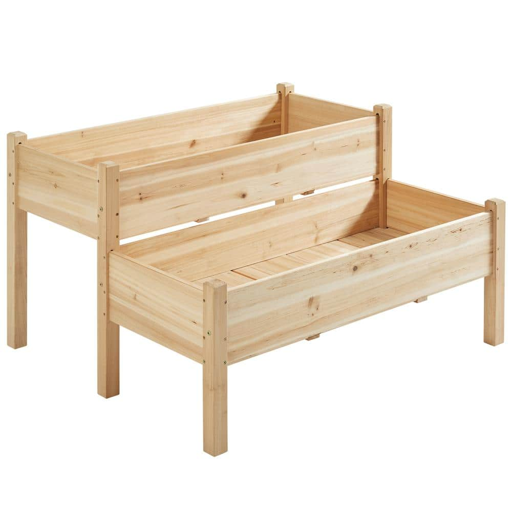 Yaheetech 47 in. L x 41 in. W x 29.5 in. H Wooden 2-Tier Raised Garden Bed DYkwjl0001