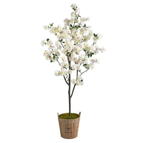 6' Cherry Blossom Artificial Tree in Farmhouse Planter