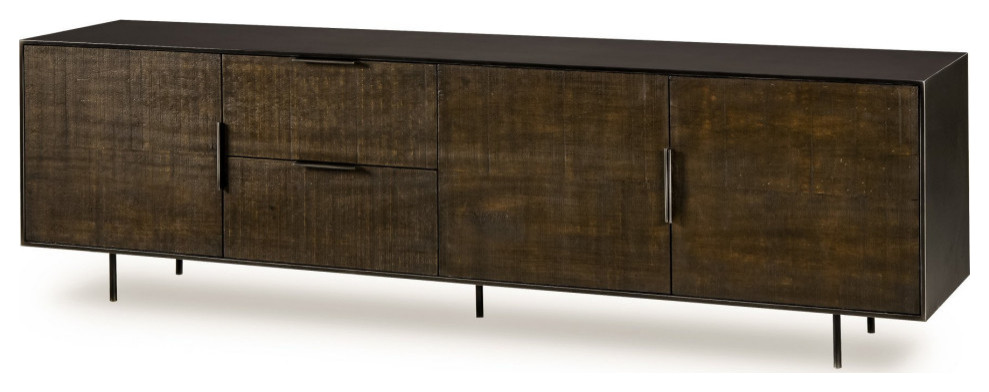 Kittie Media Console Table   Industrial   Entertainment Centers And Tv Stands   by AED Luxury Home Decor  Houzz