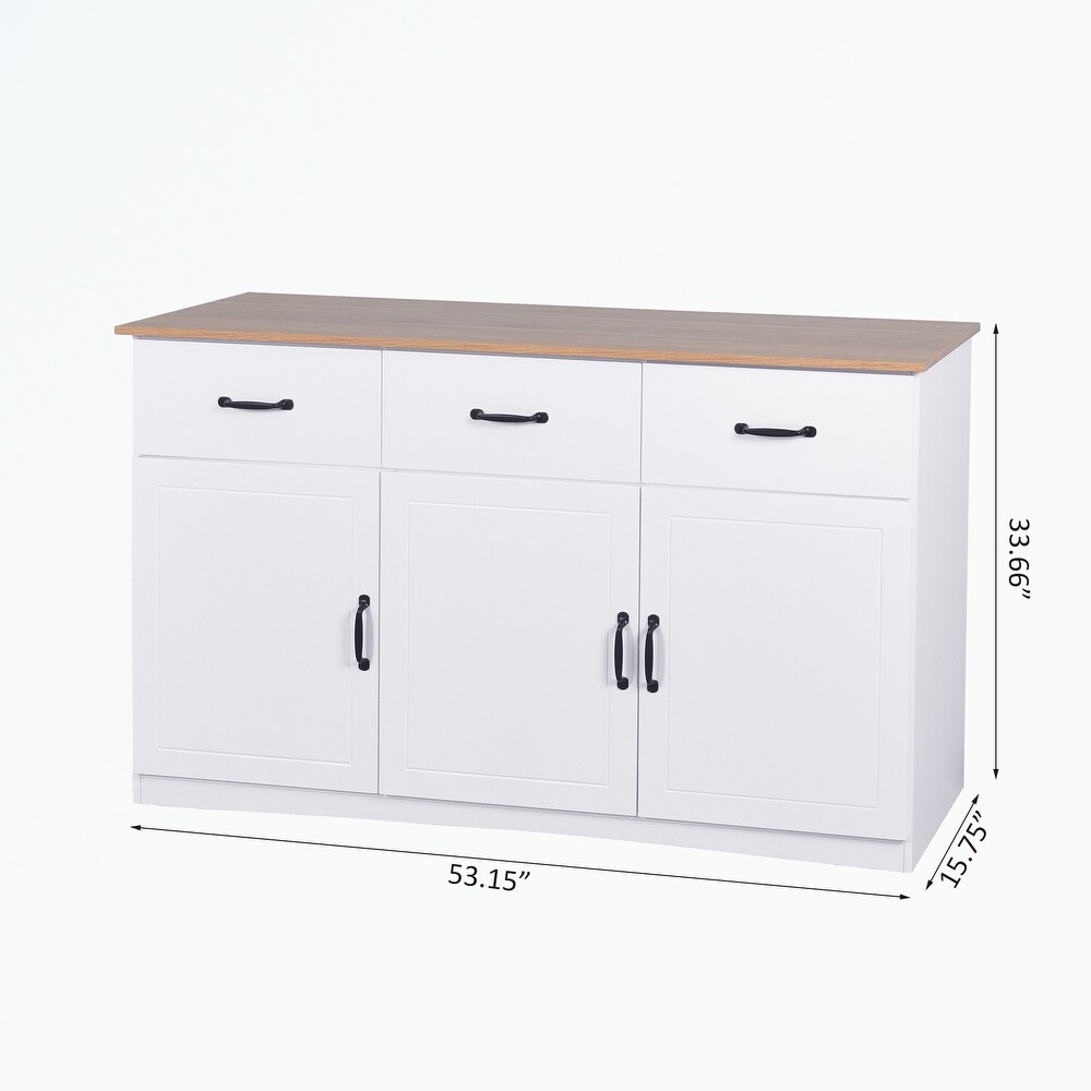 Kitchen Sideboard with 3 Doors and 3 Drawers