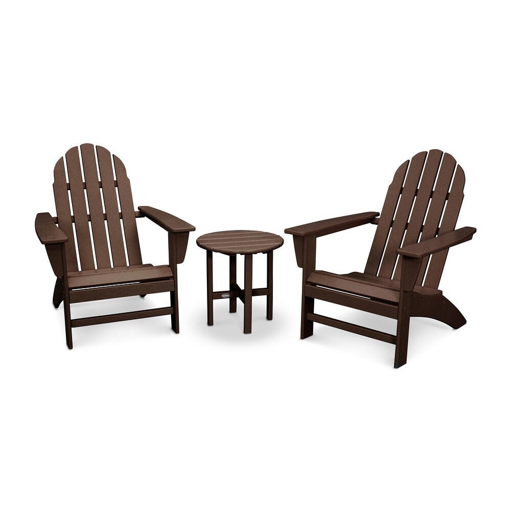 POLYWOOD Vineyard 3 piece Outdoor Adirondack Chair and Table Set