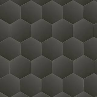 MSI Glassel Nero Hexagon 9 in. x 10 in. Matte Porcelain Stone Look Floor and Wall Tile (6.89 sq. ft.Case) NHDGLNE9X10.5HX