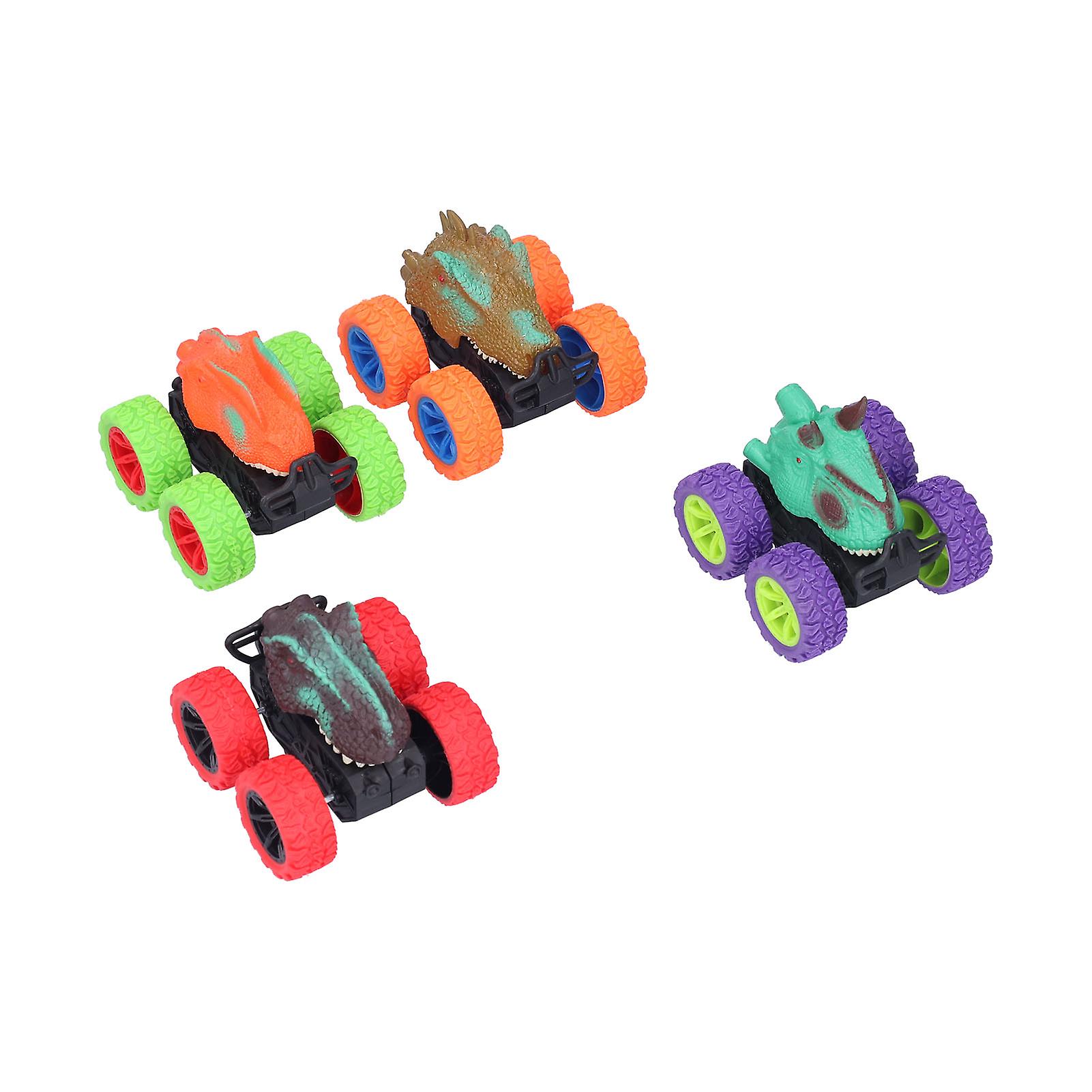 4pcs Model Cars Mini Cute Different Colors Simulation Dinosaur Shape Plastic Pull Back Car Toy For Boys Toys Giftsdinosaur Car Model