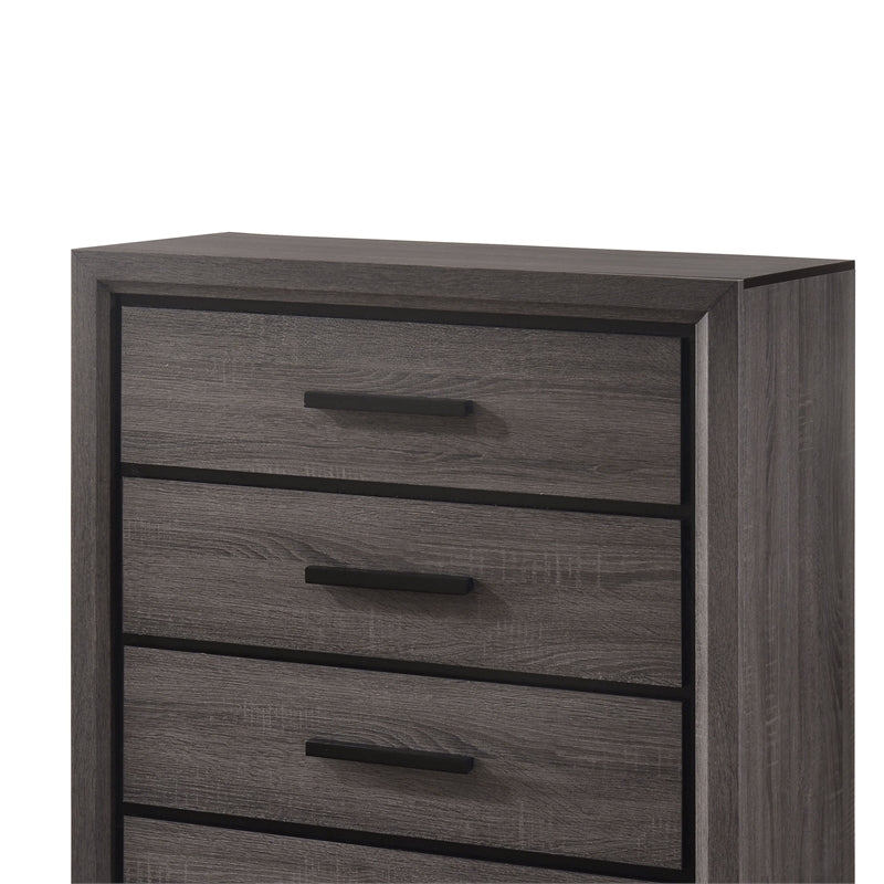 Furniture of America Drummond Contemporary Wood 5-Drawer Chest in Gray