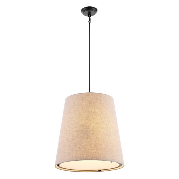 Led 1 light Arden Iron Pendant Oil Rubbed Bronze beige Jonathan Y