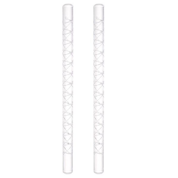 2pcs Acrylic Embossed Rolling Pin 16cm x 1cm Lattice Pattern - Transparent