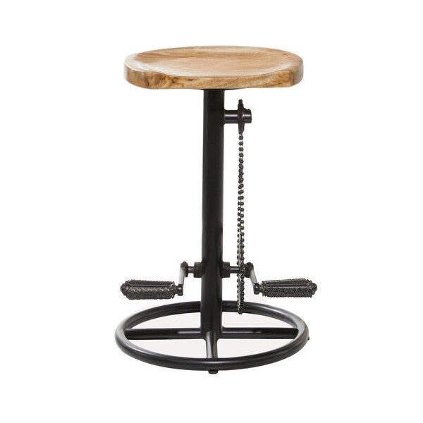 Brown Metal Industrial Bar Stool