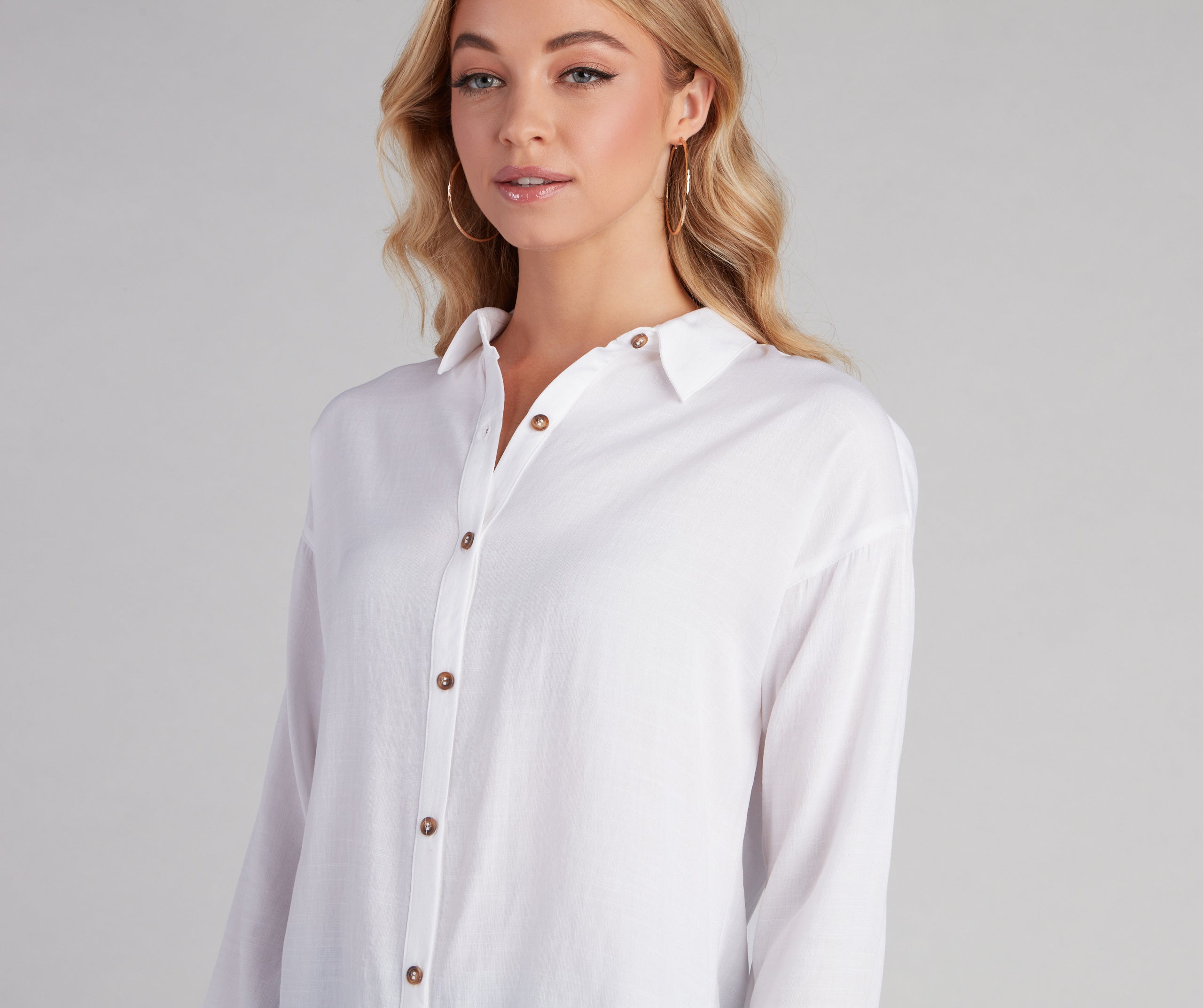 Classic Button-Down Linen Top