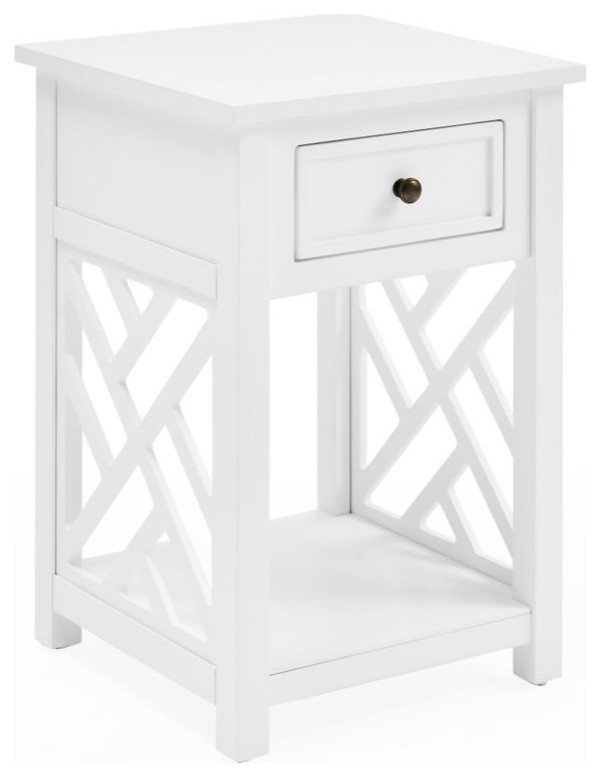 Alaterre Furniture Coventry Wood End Table with Drawer and Shelf   Transitional   Side Tables And End Tables   by Bolton Furniture  Inc.  Houzz