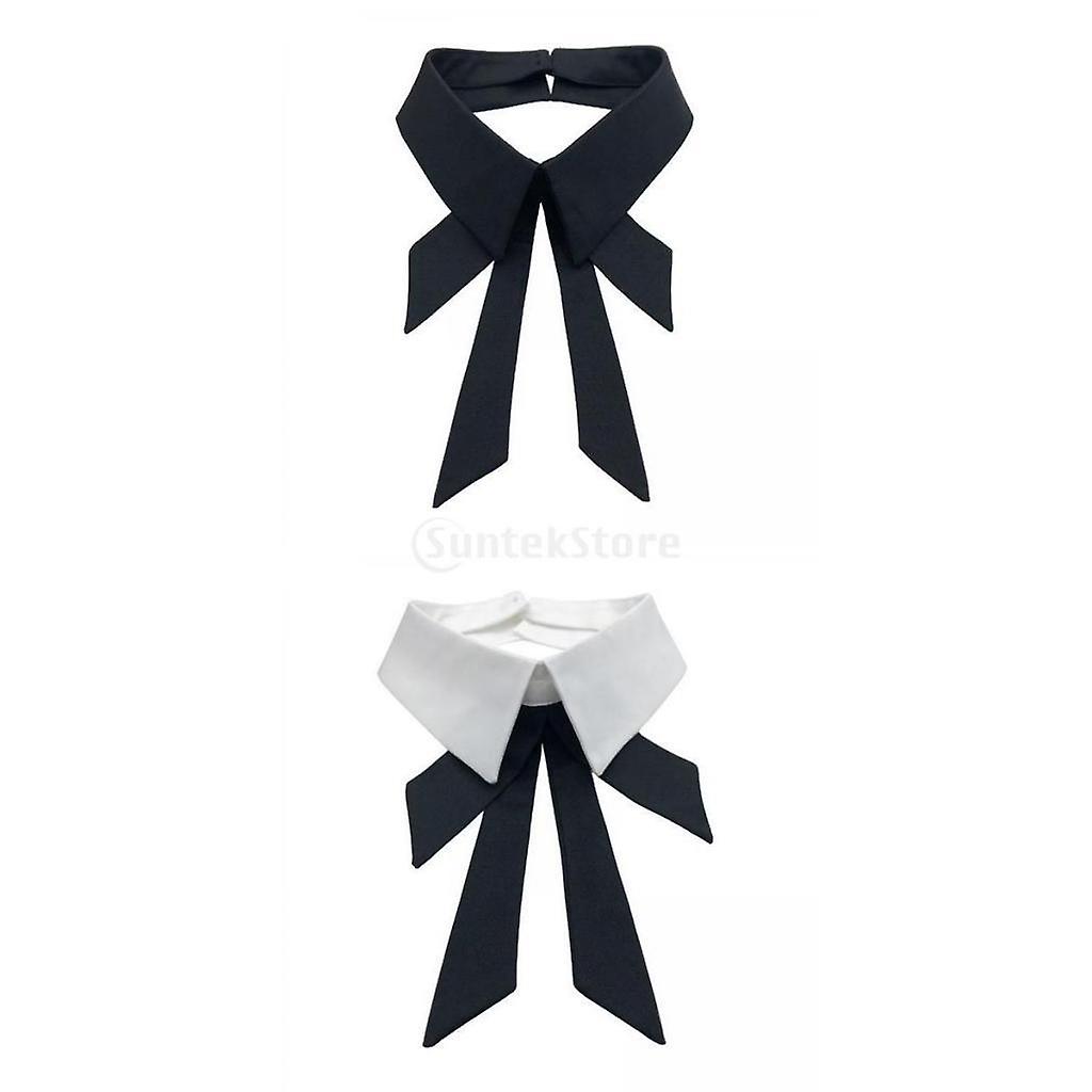 2x Classic Fake Collar Bowknot Shirt Detachable Cardigan Dickey Neckline