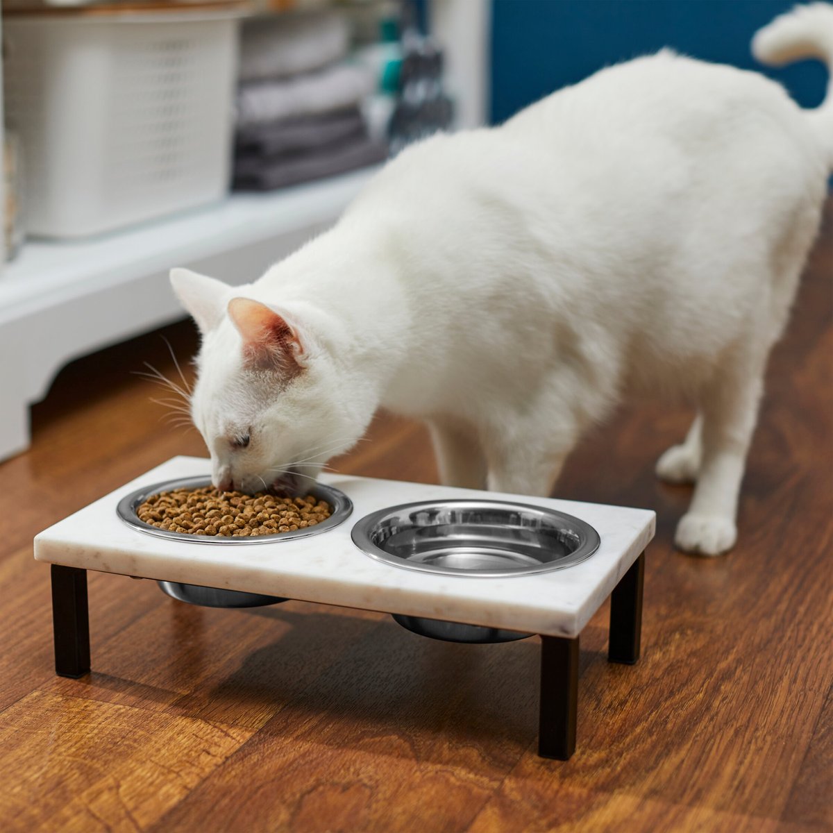 Frisco Marble Elevated Stainless Steel Double Diner Dog and Cat Bowls