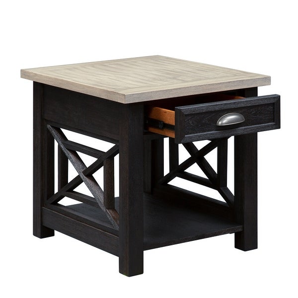 Heatherbrook Charcoal and Ash Drawer End Table