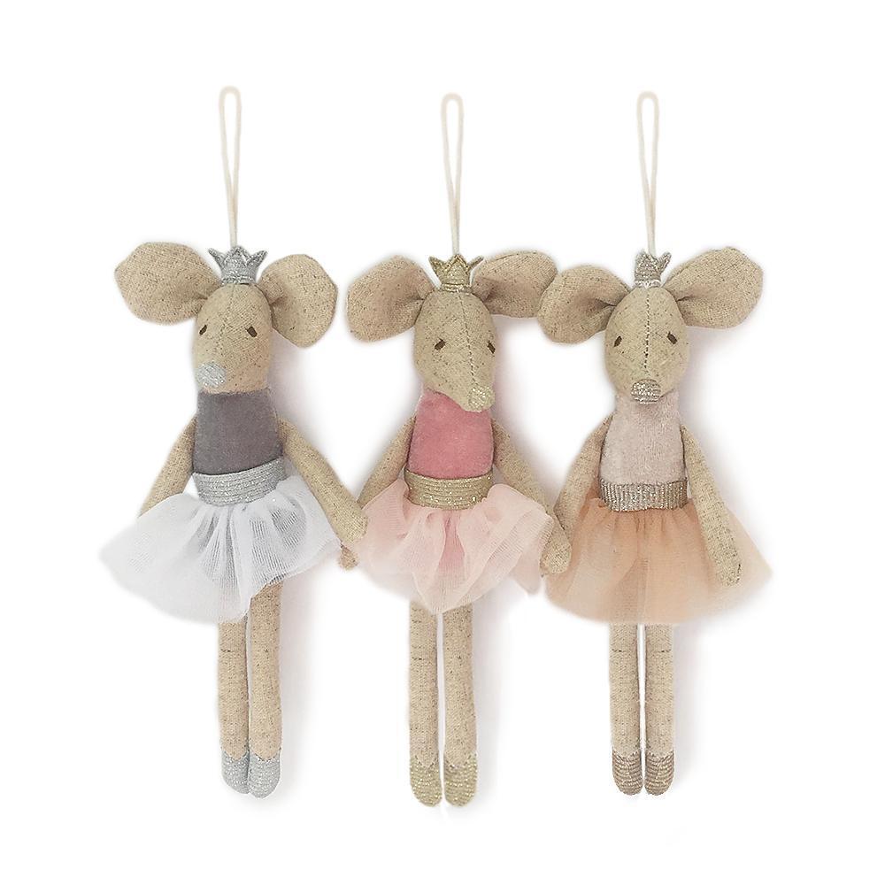 Ballerina Mice Holiday Ornament Set by Mon Ami