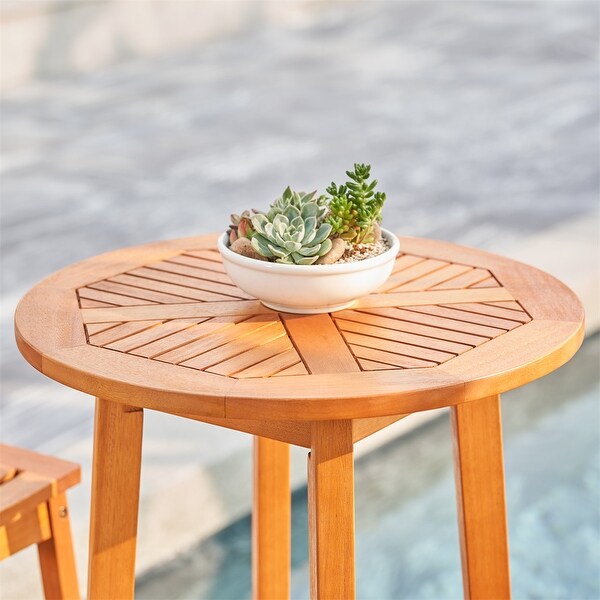 3-piece Nautical Eucalyptus Wodden Outdoor Bar Set - Overstock - 35870858