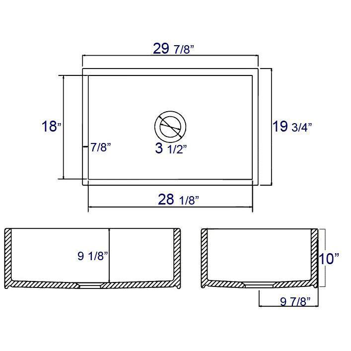 ALFI BRAND Smooth Farmhouse Apron Fireclay 33 in. 0-Hole 5050 Double Basin Kitchen Sink in White AB538-W