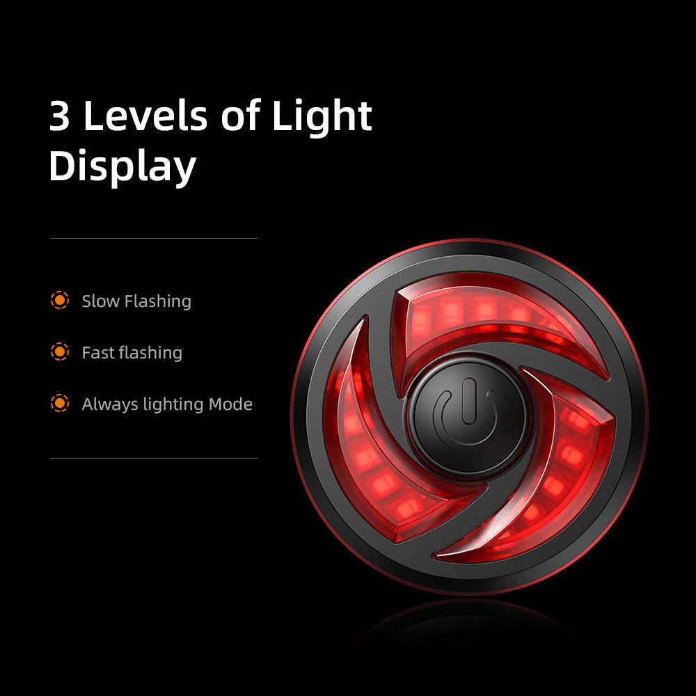 Super Bright Bicycle Sensor Cycling Safety Light Set Back USB Rechargeable Bike Rear Light Kit Bicycle Tail Light