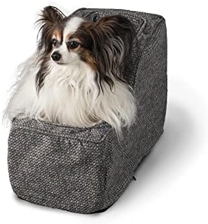 Luxury High Back Console Pet Car Seat - Show Dog Collection， Small - Merlin Pewter