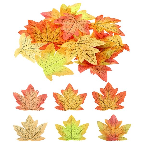 Fake Fall Leaves，300 Pack Artificial Maple Leaves，Style 8