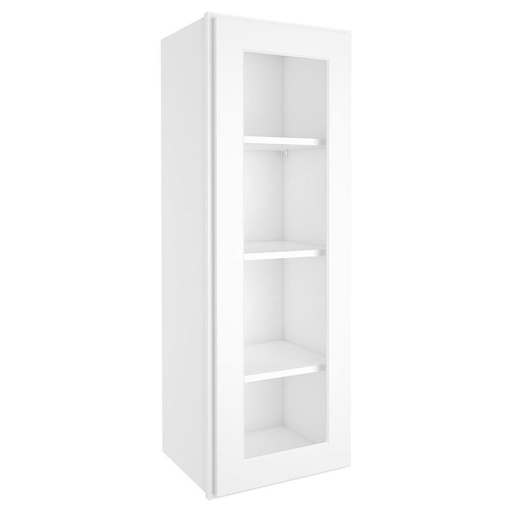 HOMEIBRO 15 in. W X 12 in. D X 42 in. H in Shaker White Plywood Ready to Assemble Wall Kitchen Cabinet with 1-Door 3-Shelves HD-SW-W1542GD-A