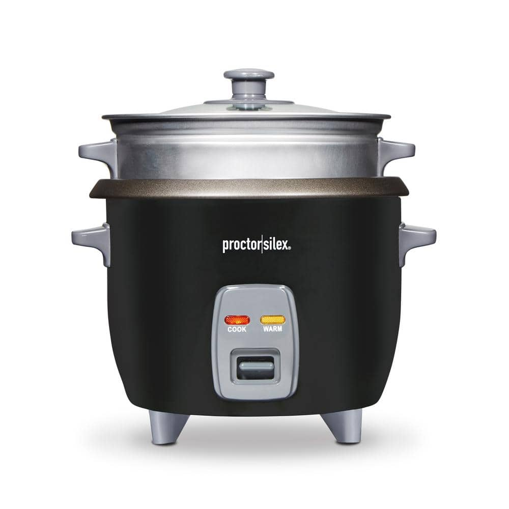 Proctor Silex 6-Cup Black Rice Cooker with Steamer 37510