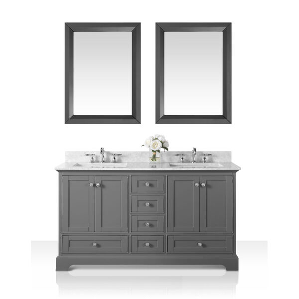 Audrey Sapphire Gray 60-Inch Vanity Console with Mirror