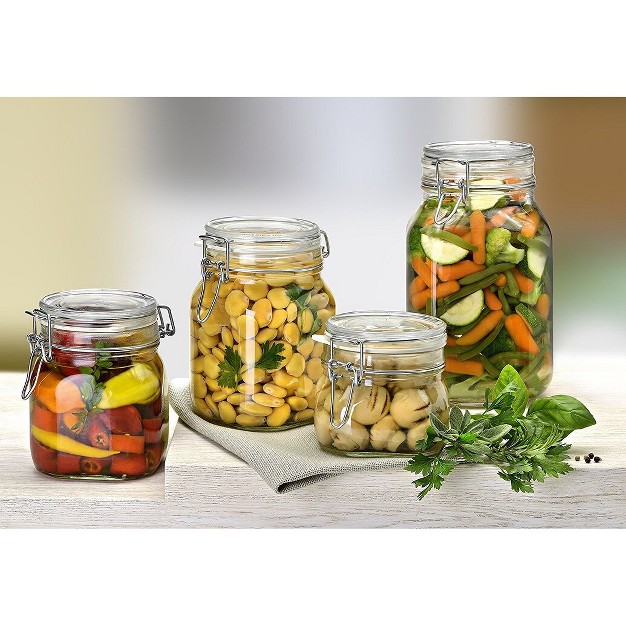 Bormioli Rocco Fido Blue 33 75 Oz Square Jar Pack Of 6