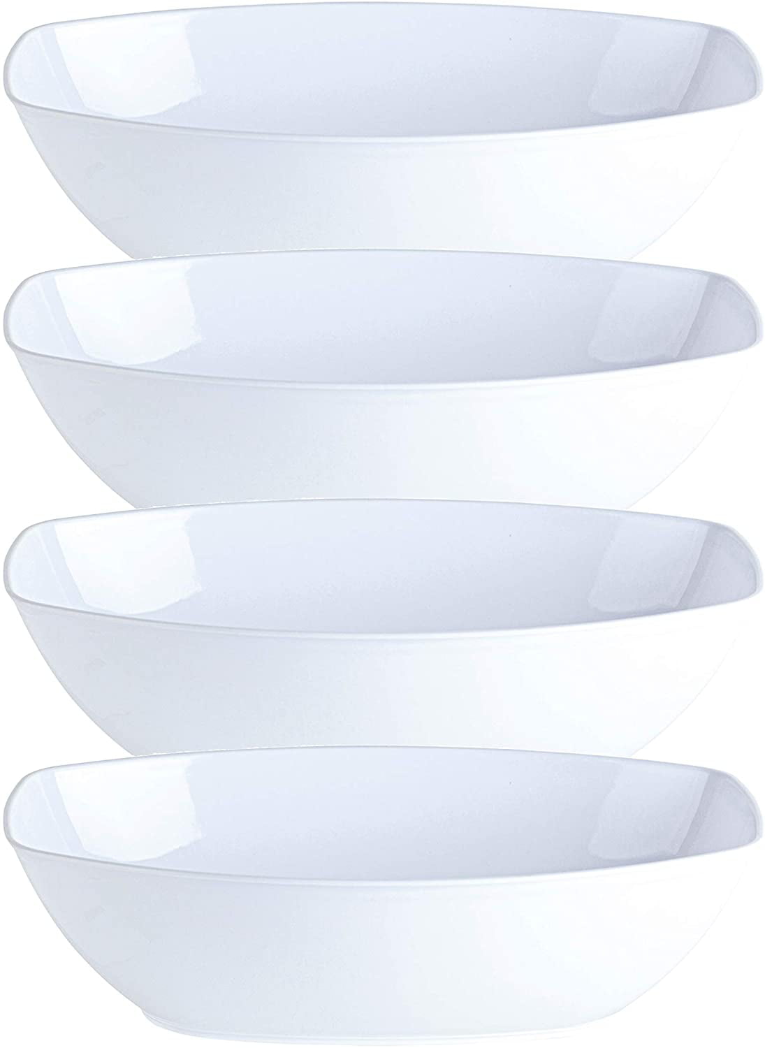 Nicole Fantini's White 80 Oz Oval Shaped Disposable Plastic Serving Luau Bowls to serve Salad， Snack and Food in Elegant Parties ， Hotel and Resturant. 2Ct