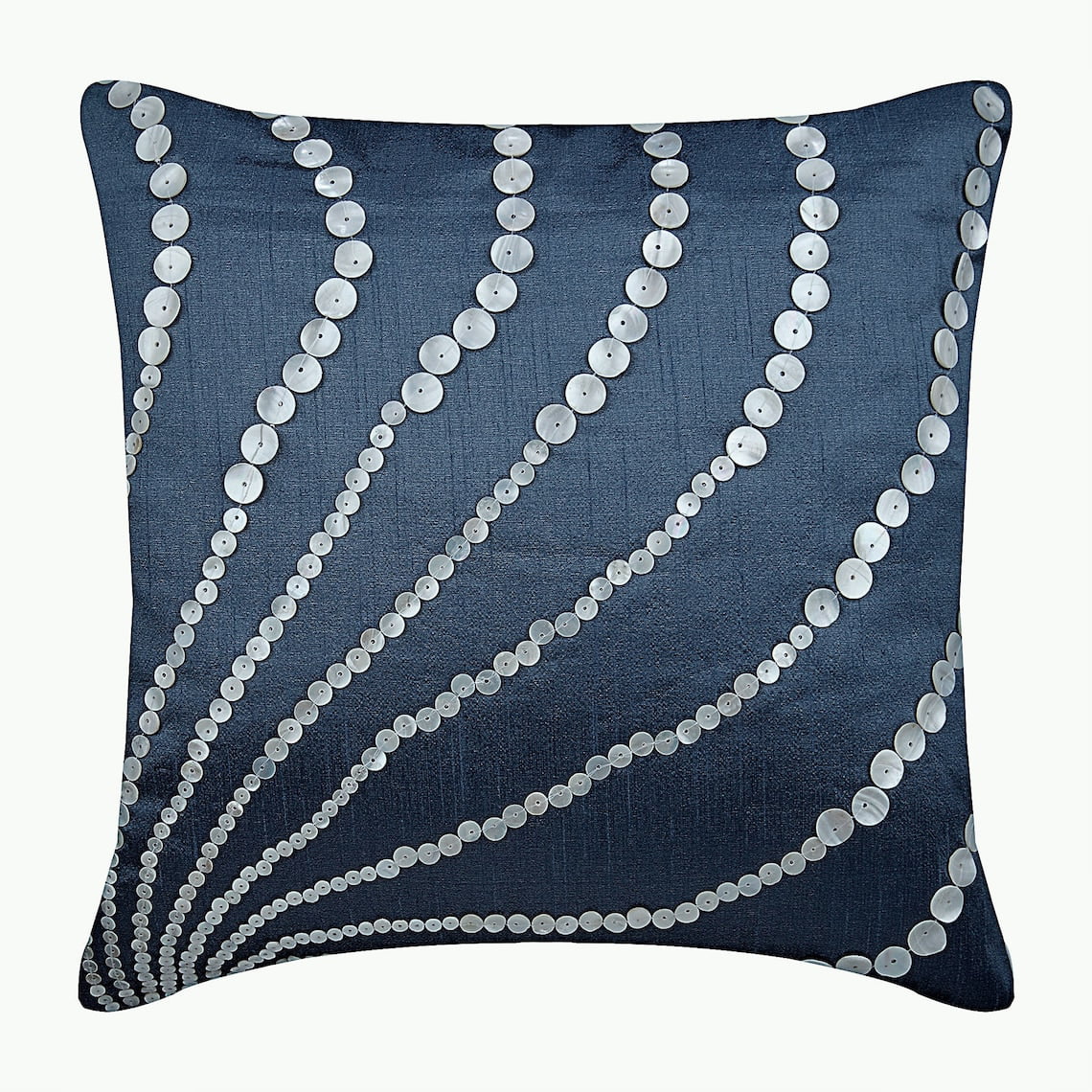 Slate Blue Pillows Cover， Modern Pillow Cases， 12x12 inch (30x30 cm) Pillows Cover， Art Silk Square Throw Pillows Cover， Mother Of Pearls Pillowcases， Abstract - Blue Moon