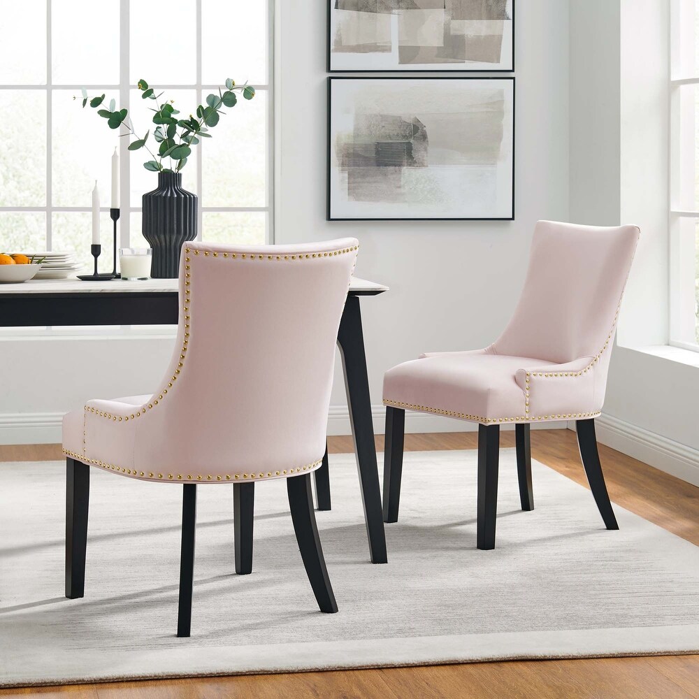 Marquis Performance Velvet Dining Chairs   Set of 2