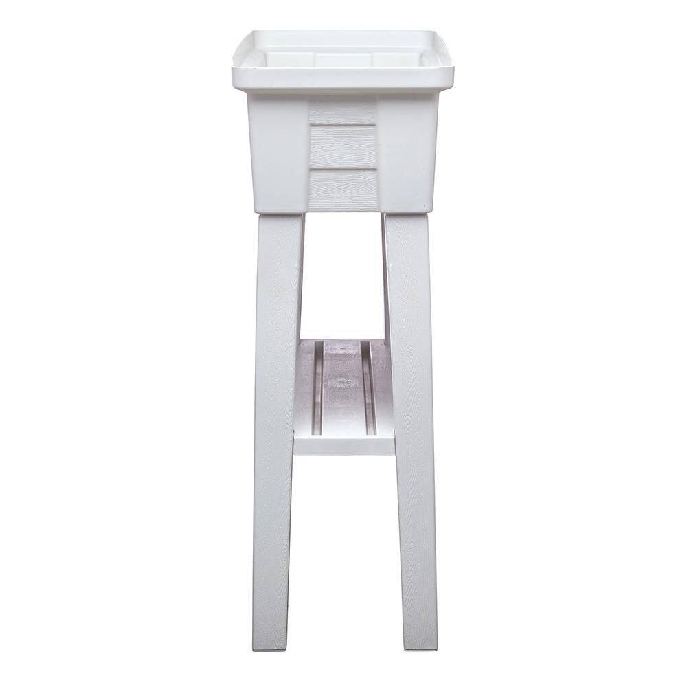 Southern Patio 36 in. x 11.8 in. x 31.5 in. White Plastic 40 Qt. Capacity Large Raised Garden Planter HDR-091349A