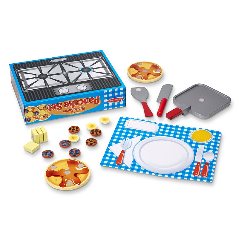 Melissa and Doug Wooden Flip and Serve Pancake Play Food Set