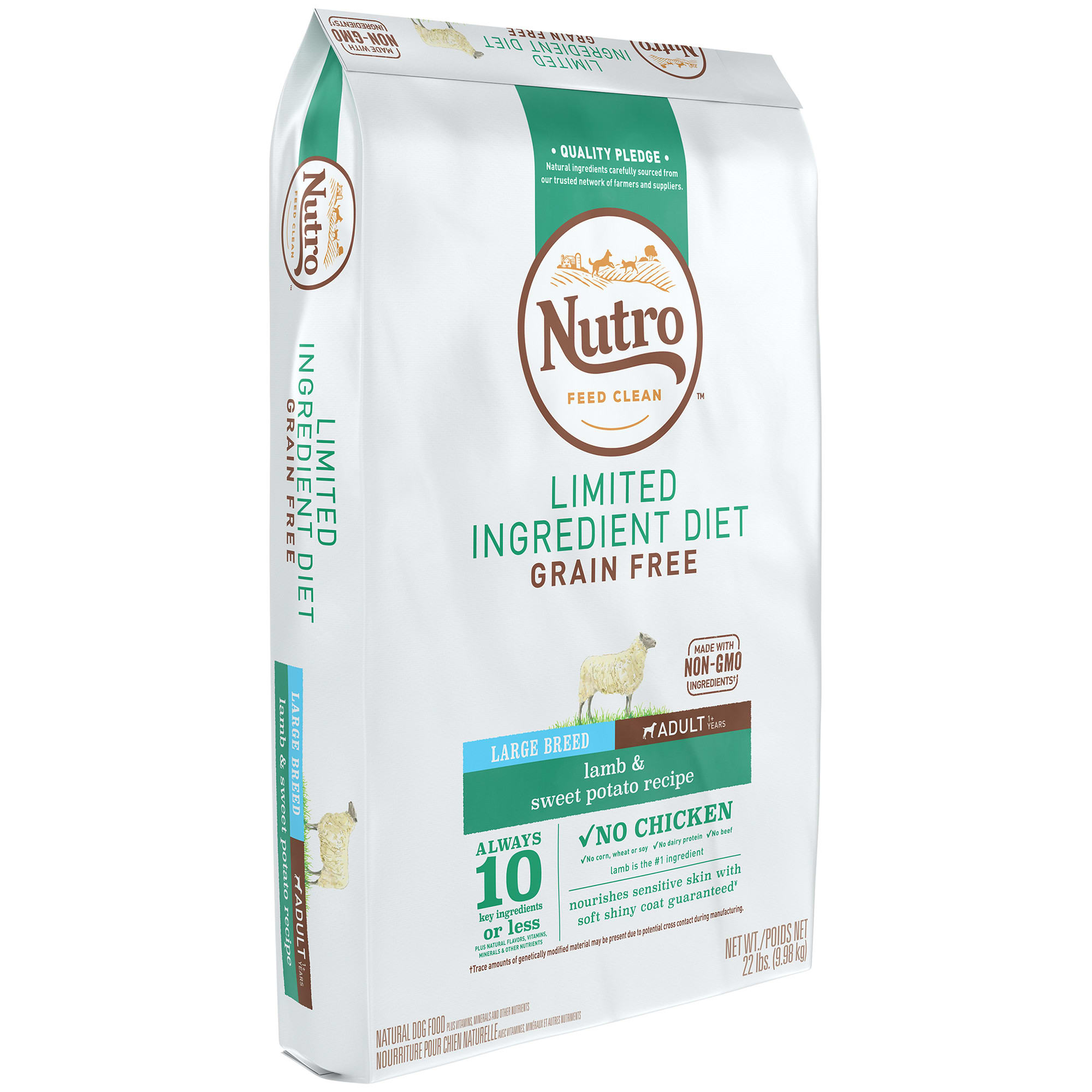 Nutro Limited Ingredient Diet Lamb  Sweet Potato Recipe Large Breed Adult Dry Dog Food， 22 lbs. Bag