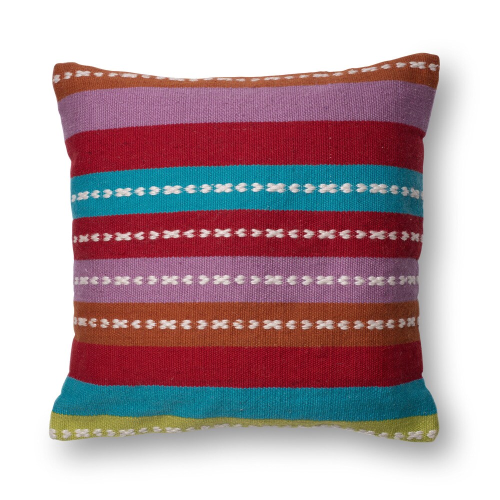 Woven Multi Stripe 22 inch Throw Pillow or Pillow Cover