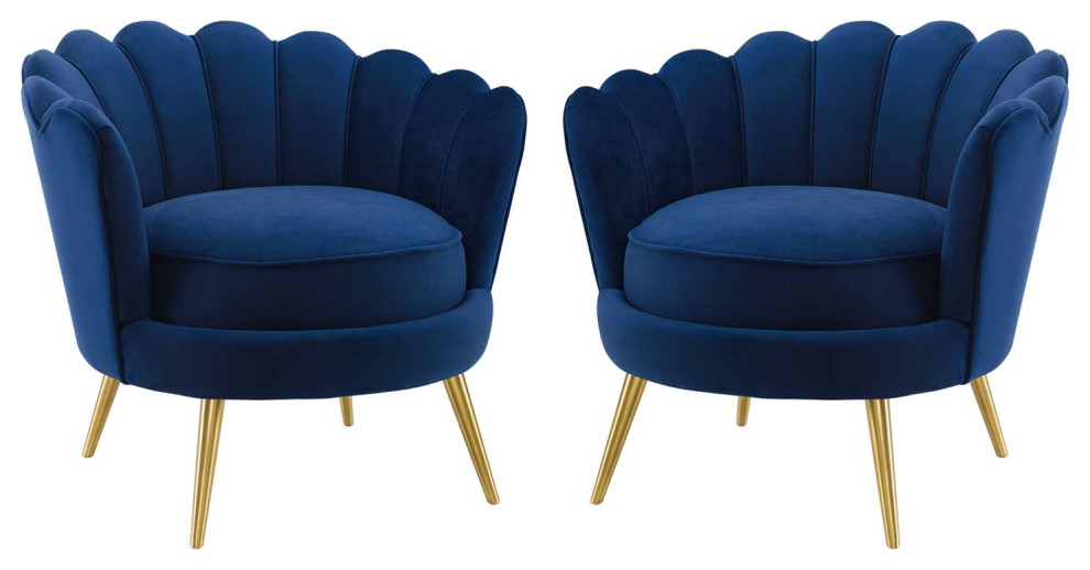 Admire Accent Armchair Performance Velvet Set of 2   Midcentury   Armchairs And Accent Chairs   by ShopFreely  Houzz